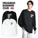 [期間SALE] The Progress Running Club/プログレス ランニングクラブ 1998 Rogo ロングスリーブTシャツ T-Shirt[22年秋冬新作 メンズ 英国 UK ロンドン PRC スポーツ プリントT 長袖 ロゴT LST コットン100 綿100 ストリート おしゃれ ]