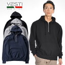 VESTI/ベスティ ハーフジップパーカースゥエット STRETCH CAPPUCCIO COLLO ZIP T4230[23年秋冬新作 ユニセックス メンズ イタリア製 フーディー 裏毛 トレーニングウェア おしゃれ かっこいい 紳士 秋服 秋物 秋 冬服 冬物 冬 大人 彼氏 プレゼント]