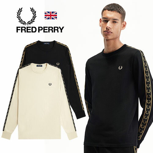 フレッドペリー Tシャツ メンズ FRED PERRY/フレッドペリー TAPED LONG SLEEVE TEE M4675 ローレルテープ ロングスリーブ Tシャツ 長袖 LONG SLEEVE[24年春夏新作 メンズ 父の日 コットン カットソー 月桂樹 おしゃれ かっこいい スポーティ 春 秋 大人 彼氏 プレゼント]