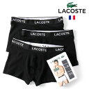 LACOSTE/ラコステ 3-PACK STRETCH COTTON TRUNK SHORTS トランクショーツ3枚セット 5H1300[メンズ ブラック 下着...