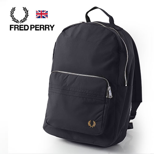 FRED PERRY/フレッドペリーBRENTHAM BACKPACK L2177 ブレンサム バッグパック ブラック 軽い ナイロン 15inchノートPCスリーブリュック 通勤通学 ジム通い 部活 スポーツ タウンユース 月桂樹 英国 おしゃれ かっこいい 大人 ギフト 誕生日 父の日 プレゼント