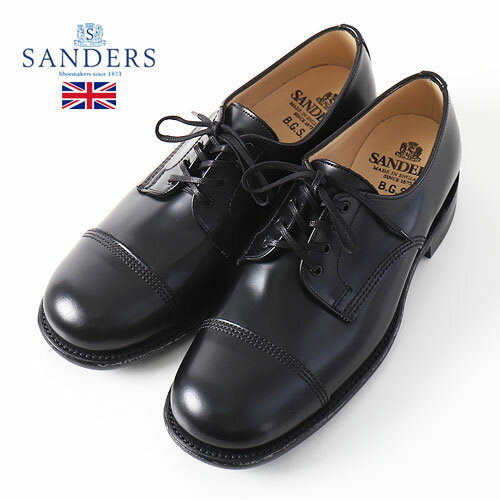 Rakuten - [期間SALE] SANDERS/サンダース B.G.S. DERBY SHOE 2545 POLISHED BLACK[ポリッシュドレザー 光沢 ダービーシューズ メンズ 本革 革靴 ビジネス ミリタリー 牛革 グッドイヤーウェルト おしゃれ かっこいい 紳士 BGS 外羽根 大人 プレゼント]