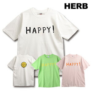 [期間SALE] HERB/ハーブ HAPPY Tシャツ[レディース 半袖 Tシャツ ティーシャツ カットソー おしゃれ か..