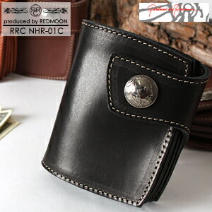 REDMOON レッドムーン RRC NHR-01C 二つ折り財布 黒[メンズ 本革 折りたたみ財布 二つ折り財布 ショートウォレット メンズ 短財布 本革 レザー おしゃれ かっこいい 紳士 秋服 秋物 秋 冬服 冬物 冬 大人 彼氏 プレゼント]