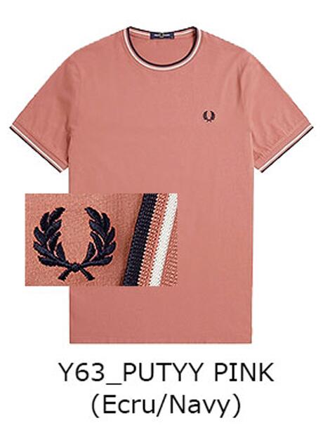 【FRED PERRY】ツインチップ T シャツ チョーキーピンクR51 FRED PERRY】ツインチップ T シャツ チョーキーピンクR51 FRED