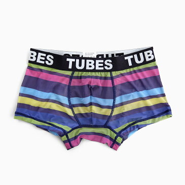 TUBES チューブス パンツ メンズ ボクサーパンツ メッシュ マルチボーダー S/M/L 速乾 ストレッチ 男 アンダーウェア ブリーフ ボクサーブリーフ トランクス セクシー ボーダー カラフル 派手ビッグロゴ 日本語 通販 プレゼント