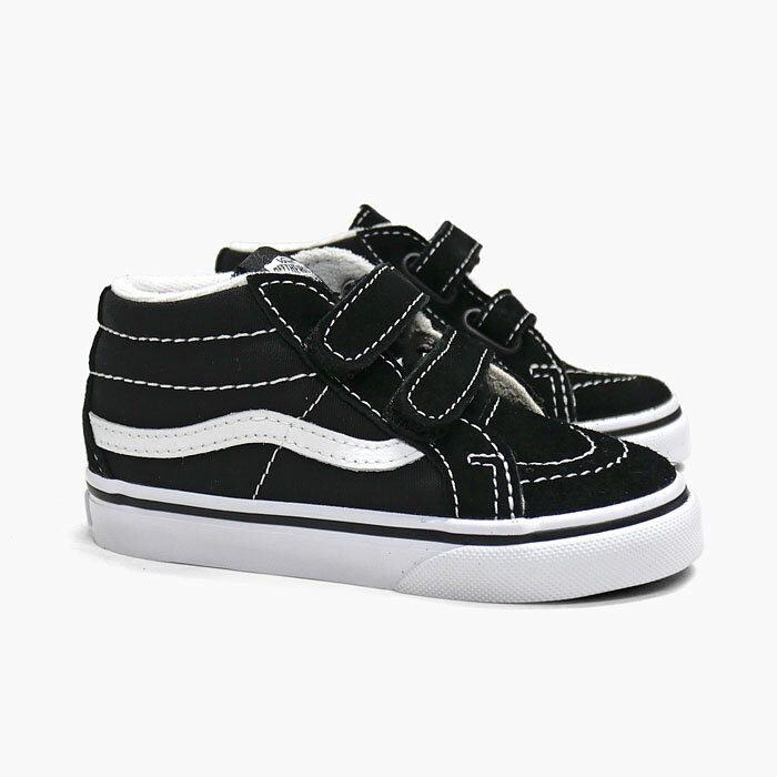 VANS SK8-MID REISSUE V TD VN00018W6BT[バンズ スケートミッド リイシュー キッズ ベルクロ][USA企画/黒白/スエード/キャンバス/スニーカー/ベビー/シューズ/子供靴]