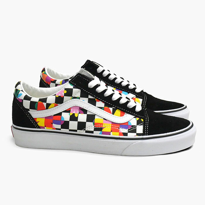 VANS OLD SKOOL VN0A5KRFB05[バンズ オールドスクール チェッカーボード 花柄][メンズ スニーカー ヴァンズ スエード キャンバス 黒白 US企画 2022]