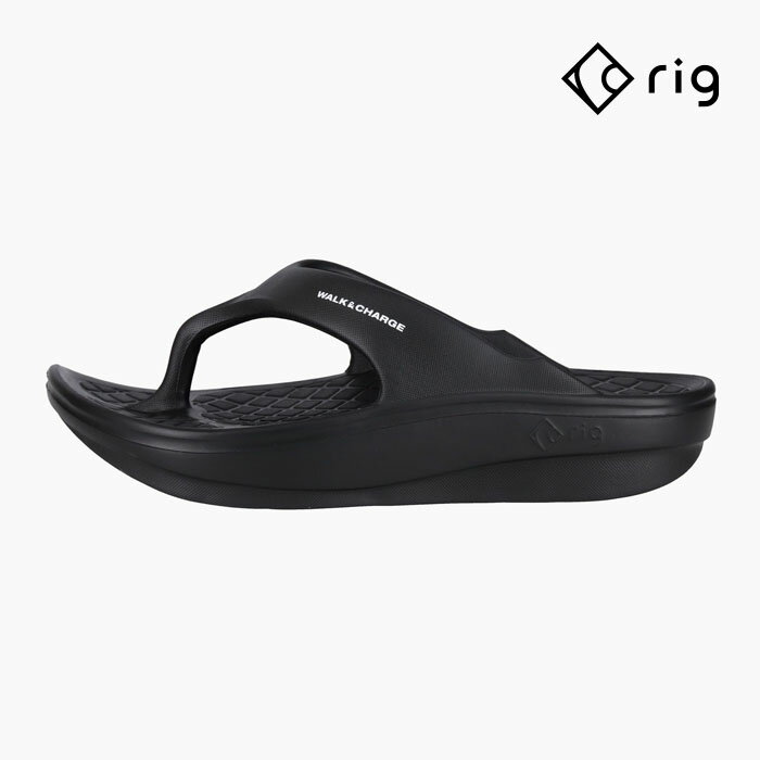 【毎日発送】RIG リカバリーサンダル メンズ レディース RIG FLIP FLOP 2.0 BLACK RG0012 リグ フリップフロップ 黒 サンダル 厚底