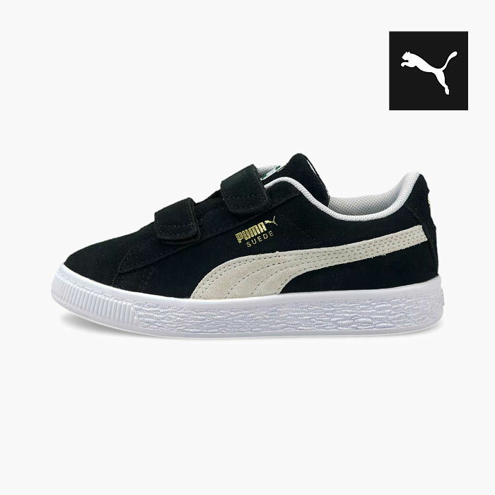 プーマ キッズ スニーカー スウェード クラシック ベルクロ PUMA SUEDE CLASSIC XXI V PS 380563-01 黒 スエード ガールズ ボーイズ