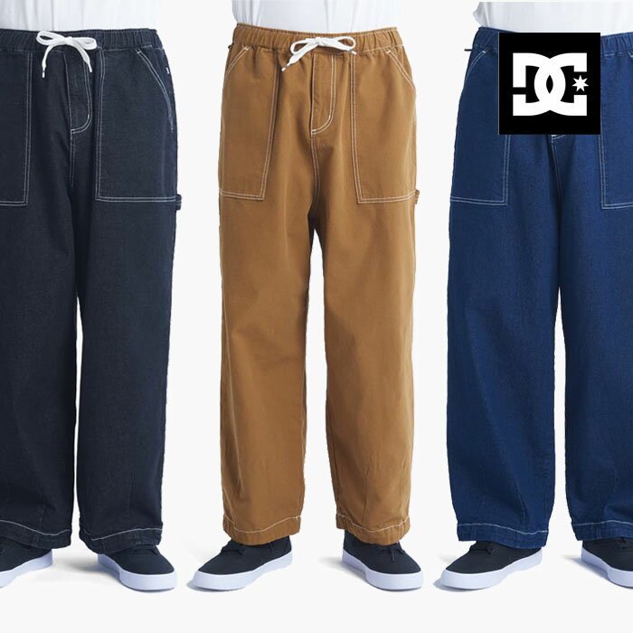 DC ディーシ− ワイドパンツ DC 22 BIG PAINTERS PANT DPT224054 ディーシ−シューズ ビッグ ペインターパンツ デニム 黒 青 茶色 インディゴブルー DCシューズ メンズ スケートパンツ