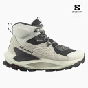 SALOMON サロモン レディース 厚底 ハイキングシューズ エリクサー ゴアテックス スニーカー 新作 グレー ベージュ 防水透湿 ハイキングブーツ ミッドカット ELIXIR MID GTX L47297000