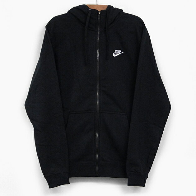 NIKE ナイキ スウェット パーカー NSW CLUB FRENCHTERRY FULLZIP HOODIE [804392-010 BLACK/WHITE 804392-063 DARK GREY HEATHER/WHITE] クラブ フレンチテリー フルジップ フーディー メンズ 長袖 ジップアップ トレーナー フリース グレー/黒