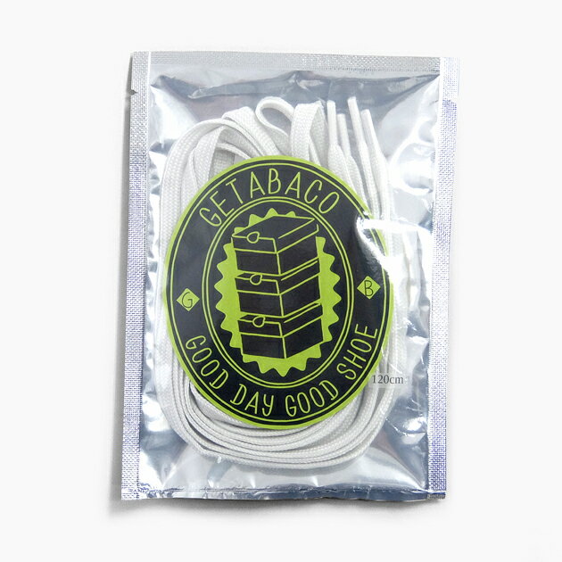 GETABACO 光る 靴ひも G.I.D FLAT LACES 120cm ゲタバコ フラットレース シューレース グレー ホワイト 白 蓄光 日本ブランド 平紐 くつひも 靴 紐 ヒモ ひも シューズ レース スニーカー 下駄箱 プレゼント