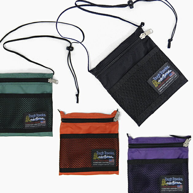 タフトラベラー ラージポーチ ウィズ メッシュポケット TOUGH TRAVELER LARGE POUCH WITH MESH POCKET TO056029 サコッシュ ショルダーバッグ 黒/紫/緑/オレンジ ストリート 自転車 アウトドア プレゼント