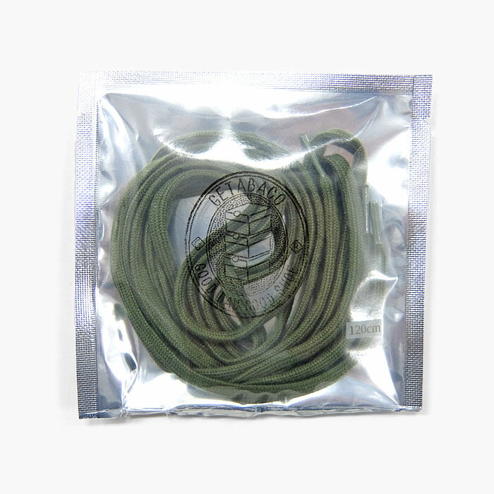 【毎日発送】GETABACO COTTON LACES OLIVE ゲタバコ コットンレース 5mm/120cm オリーブグリーン シューレース/靴紐/日本製/平紐/カーキ/スニーカー