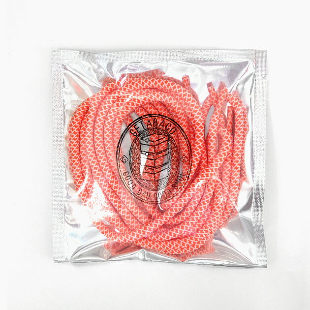 【毎日発送】GETABACO ROPE LACES ORANGE[ゲタバコ ロープレース 5mm/120cm オレンジ白][シューレース/靴紐/日本製/丸紐/スニーカー]