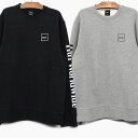 【返品交換不可】ハフ スウェット HUF ESSENTIALS DOMESTIC CREW 黒/グレー メンズ エッセンシャルズ クルーネック トレーナー 長袖 ドメスティック ロゴ 並行輸入品