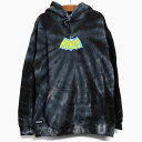 RIPNDIP CATMAN HOODIE RND4949(メンズ/レディース/フーディー/スウェット/プルオーバー/トップス/スケボー/黒/タイダイ/ストリートブランド/刺繍/猫)