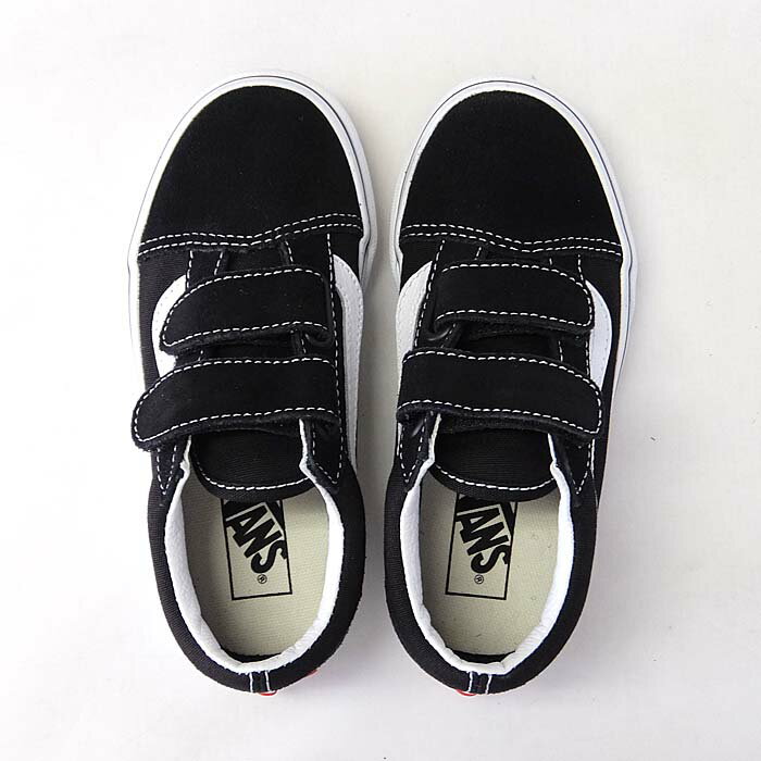 VANS OLD SKOOL V TD VN000D3YBLK[バンズ オールドスクール キッズ ベルクロ][USA企画/黒白/スエード/キャンバス/スニーカ/ベビー/シューズ/子供靴]