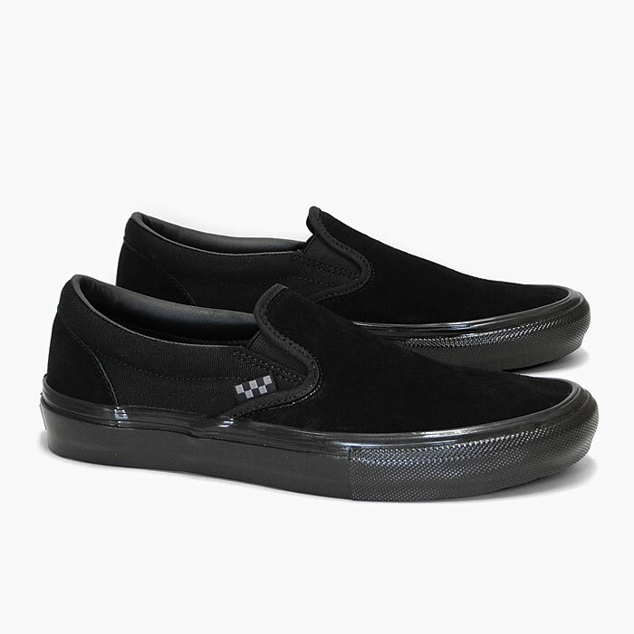 【5%OFF】VANS SKATE SLIP-ON VN0A5FCABKA[バンズ スケートスリッポン][レディース/ヴァンズ/スニーカー/スケシュ−/スリッポン/黒/スエード/キャンバス/プロ/PRO/USA企画]