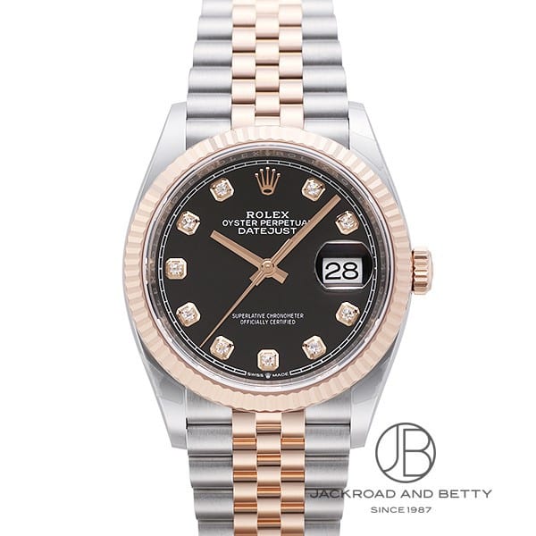 [商品ID：rx1107] &nbsp;PRODUCT&nbsp;&nbsp;-&nbsp;商品名&nbsp;- BRANDブランド ロレックスROLEX MODELモデル デイトジャスト 36Datejust 36 REFERENCE型番 126231G &nbsp;DETAILS&nbsp;&nbsp;-&nbsp;商品詳細&nbsp;- 自社開発ムーブメント キャリバー「3235」搭載　70時間パワーリザーブ　18Kエバーローズゴールドとステンレスのツートーンモデル　ダイヤモンドインデックス　5連ブレスレット仕様 &nbsp;SPEC&nbsp;&nbsp;-&nbsp;商品スペック&nbsp;- 保証 ： 当店オリジナル保証3年 状態 ： 新品 サイズ ： メンズ ケース径 ： 36 mm ムーブメント / キャリバー ： 自動巻き / 3235 防水性能 ： 100m防水 風防 ： サファイアクリスタル風防 仕様 ： 日付表示3針 付属品 ： メーカー純正BOXあり国際保証書あり ケース素材 ： (ゴールド：18K)ステンレススチール/エバーローズゴールド ベゼル素材 ： 18Kゴールド ベルト素材 ： (ゴールド：18K)ステンレススチール/エバーローズゴールド ベルトタイプ / サイズ ： ブレス 文字盤カラー ： ブラック 文字盤タイプ ： なし
