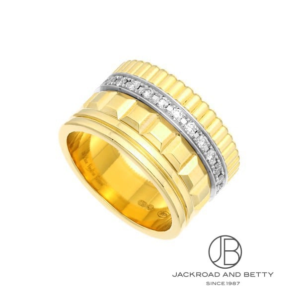 [商品ID：bo083-24] &nbsp;PRODUCT&nbsp;&nbsp;-&nbsp;商品名&nbsp;- BRANDブランド ブシュロンBOUCHERON MODELモデル キャトル ラディアント ダイヤモンド リング ラージ YGQUATRE RADIANT RING REFERENCE型番 JRG01987 &nbsp;DETAILS&nbsp;&nbsp;-&nbsp;商品詳細&nbsp;- 卓越した金細工の技術をもつ老舗メゾン「ブシュロン」 パリ・ヴァンドーム広場に本店を構えた最初のジュエラーでもあり、 時を越えたクラフツマンシップに確固たる力を注ぎつつ、 常に流行と芸術の変動を取り入れ、名声を欲しいままにしてきました。 そんな数あるコレクションの中でも、世界屈指の技術を楽しめるのが「キャトル」です。 「キャトル」とは、フランス語で“4”を意味します。 ヴァンドーム広場でブティックを構えてから120周年を記念して発表された「キャトル ラディアント」 さわやかな色味のイエローゴールドにダイヤモンド煌きが美しい人気のコレクションです。 リングの内側には「26 Place Vendome Edition」と刻印が入っています。 ※日本リングサイズはメーカー基準です。 ※実際のサイズは若干の個体差がある場合がございますのでご了承くださいませ。 ヨーロッパサイズ：64 &nbsp;SPEC&nbsp;&nbsp;-&nbsp;商品スペック&nbsp;- 素材 ： (ゴールド：18K)イエローゴールド/ホワイトゴールド 付属品 ： メーカー純正BOXあり販売証明書あり 宝石 ： ダイヤモンド リング号数(日本) ： 24.0号 サイズ ： 幅：約12.4mm ダイヤ25個：約0.51ct 種類 ： リング