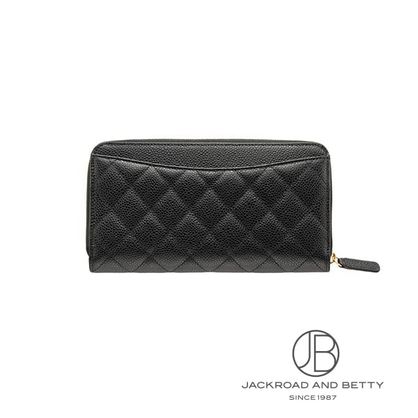シャネル CHANEL マトラッセ クラシックロングジップ ウォレット ブラック 黒 AP02...