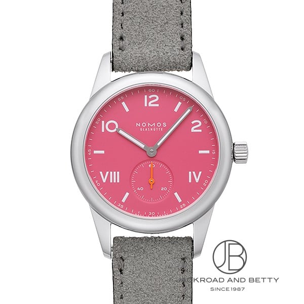 [商品ID：nm193] &nbsp;PRODUCT&nbsp;&nbsp;-&nbsp;商品名&nbsp;- BRANDブランド ノモスNOMOS MODELモデル クラブ キャンパス 36 ディープピンクClub Campus 36 Deep Pink REFERENCE型番 711 &nbsp;DETAILS&nbsp;&nbsp;-&nbsp;商品詳細&nbsp;- 自社製手巻き式ムーブメント キャリバー「DUW 4001」搭載　53時間パワーリザーブ　スチールバック　ヴィーガンベロアレザーストラップ　穴留め式の尾錠仕様 &nbsp;SPEC&nbsp;&nbsp;-&nbsp;商品スペック&nbsp;- 保証 ： 当店オリジナル保証3年 状態 ： 新品 サイズ ： 男女兼用 ケース径 ： 36 mm ムーブメント / キャリバー ： 手巻き / DUW4001 防水性能 ： 100m防水 風防 ： サファイアクリスタル風防 仕様 ： スモールセコンド 付属品 ： メーカー純正BOXあり国際保証書あり ケース素材 ： ステンレススチール ベゼル素材 ： ステンレススチール ベルト素材 ： 革 ベルトタイプ / サイズ ： ストラップ 文字盤カラー ： ピンク 文字盤タイプ ： なし