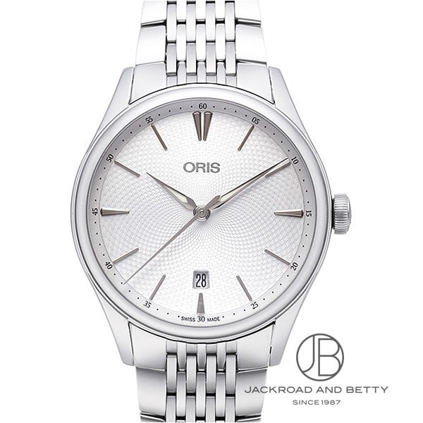 [商品ID：or385] &nbsp;PRODUCT&nbsp;&nbsp;-&nbsp;商品名&nbsp;- BRANDブランド オリスORIS MODELモデル アートリエ デイトArtelier Date REFERENCE型番 733 7721 4051-07 8 21 88 &nbsp;DETAILS&nbsp;&nbsp;-&nbsp;商品詳細&nbsp;- 2016年新作シースルーバック &nbsp;SPEC&nbsp;&nbsp;-&nbsp;商品スペック&nbsp;- 保証 ： 当店オリジナル保証3年 状態 ： 新品 サイズ ： メンズ ケース径 ： 40 mm ムーブメント / キャリバー ： 自動巻き 防水性能 ： 50m防水 風防 ： サファイアクリスタル風防 仕様 ： 日付表示3針シースルーバック 付属品 ： メーカー純正BOXあり国際保証書あり ケース素材 ： ステンレススチール ベルト素材 ： ステンレススチール ベルトタイプ / サイズ ： ブレス 文字盤カラー ： シルバー 文字盤タイプ ： ギョーシェ