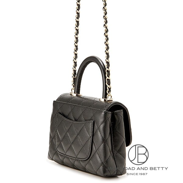 シャネル CHANEL マトラッセ ココハンドル 14.5 ミニ チェーンクラッチ バッグ ブ...