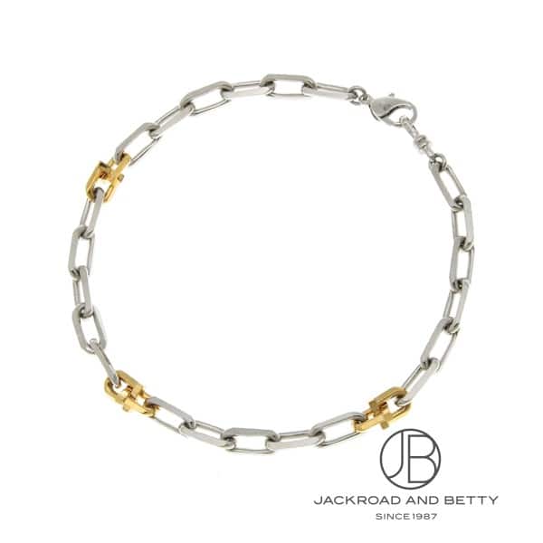 Jade - ノーブランド NO BRAND PT850 K18 コンビ カット アズキ チェーンブレスレット 16.5g 21cm 新品 ジュエリー ブランドジュエリー
