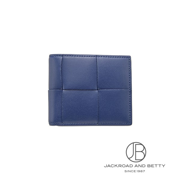 ボッテガ・ヴェネタ BOTTEGA VENETA カセット 二つ折り ウォレット クルーズ ネイビー 紺 743004 VBWD2..