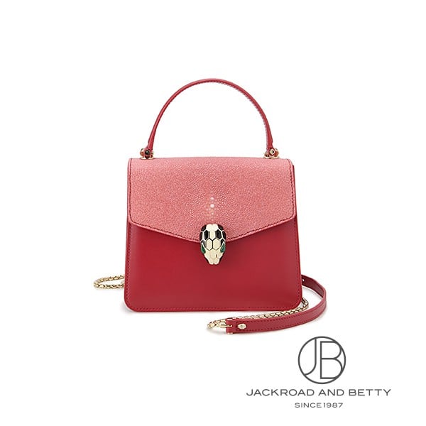 ブルガリ BVLGARI セルペンティ フォーエバー トップハンドル ショルダーバッグ カーマインジャスパー 赤 287058 新品 バッグ/財布/小物