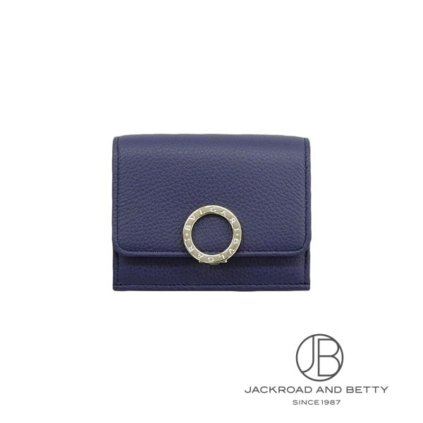 BVLGARI Bulgari Clip Tri-fold Wallet Navy 292966 CALF/BLUE BERRY Brand New Bags/Wallets/Accessories