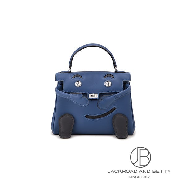 エルメス HERMES ケリードール ミニハンドバッグ ブルータイ キャバン 新品 バッグ/財布/小物