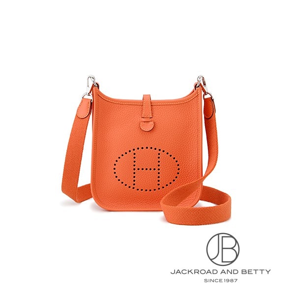 Hermes Evelyne TPM Tangerine Orange H069426CKFT Brand New Bag/Wallet/Accessories