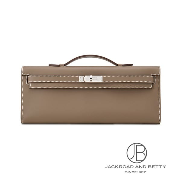 [商品ID：em3958] &nbsp;PRODUCT&nbsp;&nbsp;-&nbsp;商品名&nbsp;- BRANDブランド エルメスHERMES MODELモデル ケリーカット エトゥープKelly Cut Etoupe REFERENCE型番 H056202CK18 &nbsp;DETAILS&nbsp;&nbsp;-&nbsp;商品詳細&nbsp;- バーキンと並ぶエルメスのアイコンバッグ「ケリー」を美しいクラッチバッグに昇華させた、 「ケリーカット」が入荷しました。 フラットで横長のシルエットがファッションをよりモダンな印象に仕上げてくれます。革・スイフト　カラー・エトゥープ　金具・シルバー 付属品・内袋 &nbsp;SPEC&nbsp;&nbsp;-&nbsp;商品スペック&nbsp;- 付属品 ： メーカー純正BOXあり サイズ ： W31cm×H13cm×D2.5cm 種類 ： クラッチバッグ