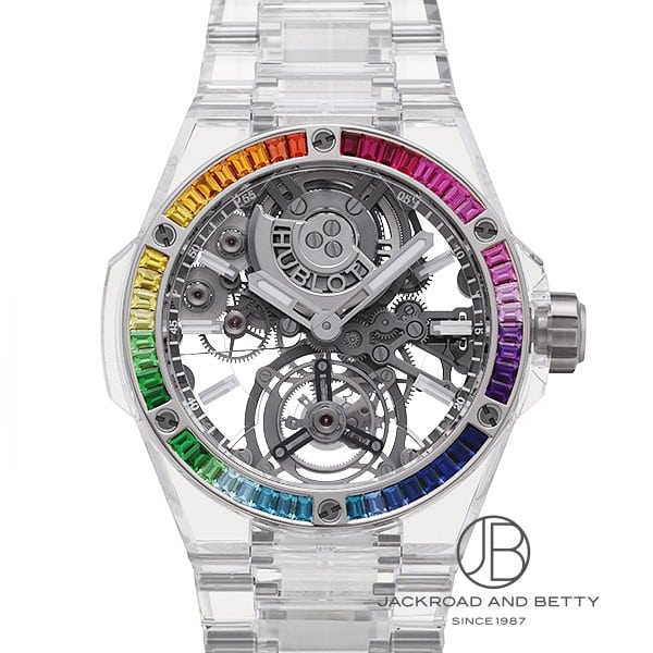 ウブロ HUBLOT ビッグ・バン インテグレーテッド トゥールビヨン フルサファイア レインボー リミテッド 455.JX.0120.JX.4099 中古 時...
