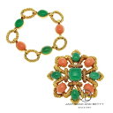 ヴァンクリーフ&アーペル VAN CLEEF ARPELS 珊瑚 カルセドニー ゴールド ブローチ & ブレスレット 中古 ジュエリー ブランドジュエリー