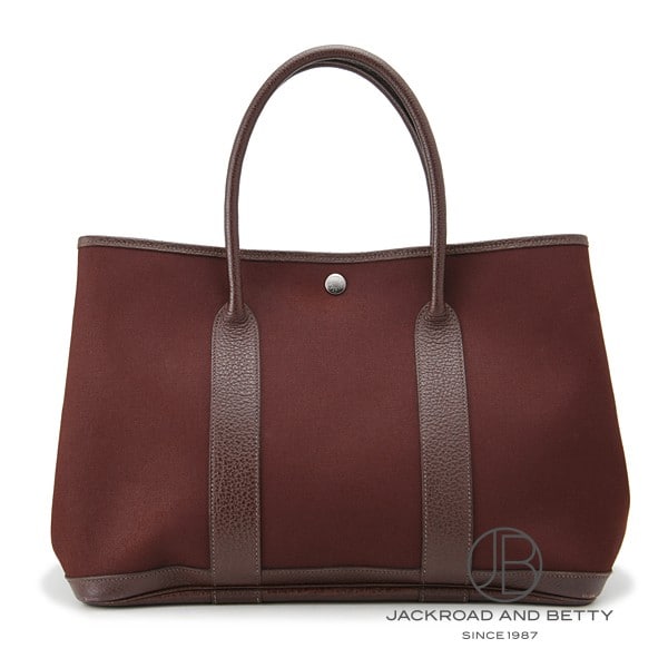 Hermes Garden Party PM Verso Havana Navy Brown Used Bag/Wallet/Accessories