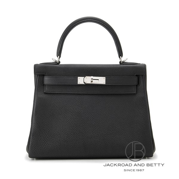 Hermes Kelly 28, inside stitching, Noir (black), pre-owned bag/wallet/accessories.