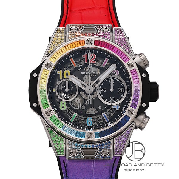 ウブロ HUBLOT ビッグ・バン ウニコ チタニウム レインボー 441.NX.1117.LR.0999 中古 時計 メンズ