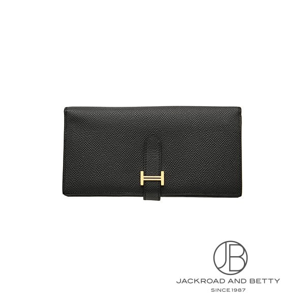 Rakuten - エルメス HERMES ベアンスフレ 長財布 ノワール ブラック 黒 H039785CC89 中古 バッグ/財布/小物