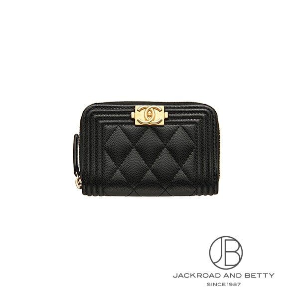 Chanel Boy Chanel Zip Coin Case, Black, A80602 B01490 94305, Used, Bags/Wallets/Accessories