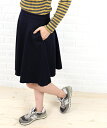 アヴィ avie ウール 膝丈 サーキュラースカート outlet ・1143-100401-3231402(レディース)(last_1)