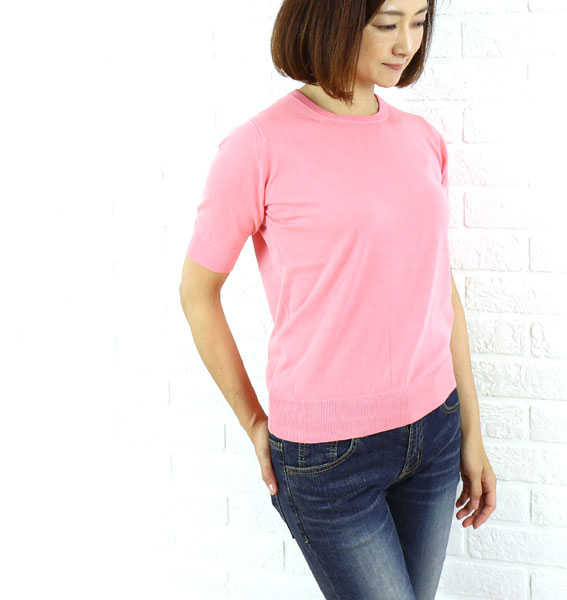 エマキュレイト emmaculate コットン 半袖 プルオーバーニット outlet ・2152K-36107-1401501(レディース)(last_1)