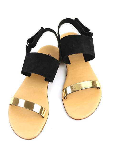 エネス(eness)メタリック×スウェードレザー バックストラップ フラットサンダル・98736SS-0241801【レディース】【C-3】