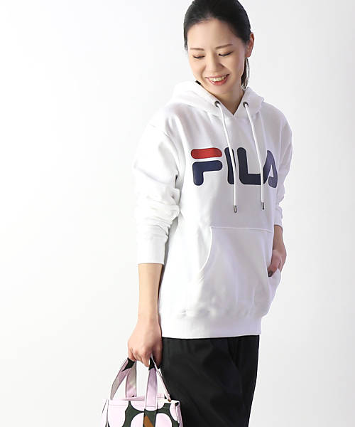 フィラ(FILA)コットン ロゴ入り プルオーバーパーカー スウェット PULL OVER HOODED・FM9589-0121901(レディース)