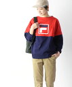 【30%OFF】フィラ FILA コットン 配色切り替え ロゴ プルオーバー クルーネックプルオーバー CREW NECK SHIRT outlet ・FM95...